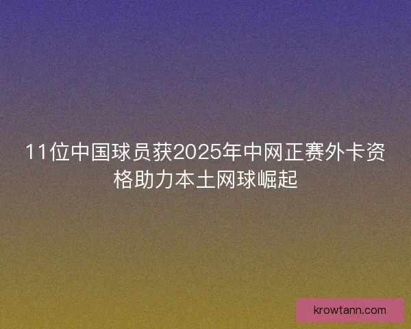 11位中国球员获2025年中网正赛外卡资格助力本土网球崛起
