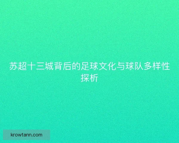 苏超十三城背后的足球文化与球队多样性探析 苏超十三城背后的足球文化与球队多样性探析